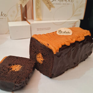 Our Chocolate Caramel filled loaf travel Cake
